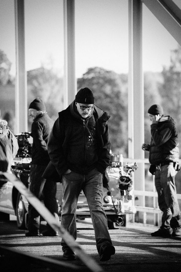 Director David Fincher on location