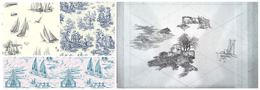 IMAGE: Wallpaper and toile illustrated designs